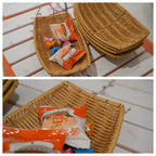 6 Pack Imitation Rattan Ship Type Baskets and 100 Deli Wrapper Paper 6