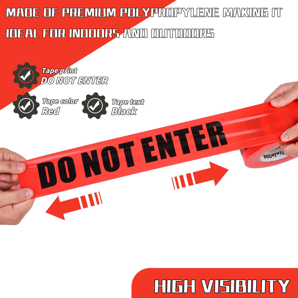 Oleitodh Red Do Not Enter Tape 4 Pack 3 inch X 1000 feet, Barricade Tape Bulk Bright Red with a Bold Black Print for High Visibility, Tear Resistant Design 3inch x 1000 ft Red-Danger