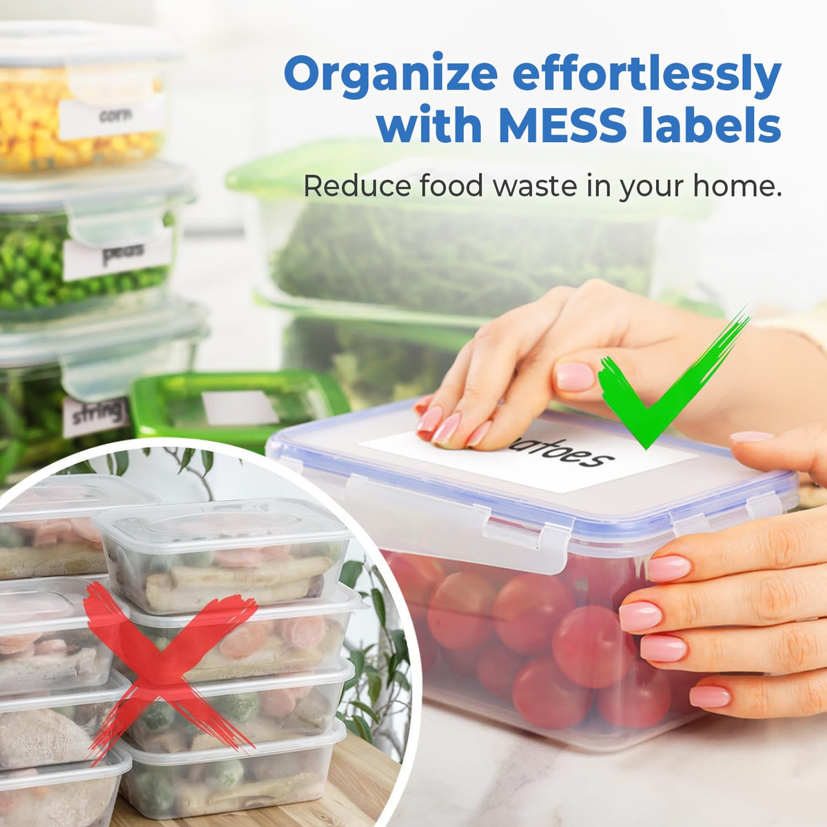 Kitchen Prep Bundle - 4" - 2" - Removable Dry Erase Labels - Freezer Labels