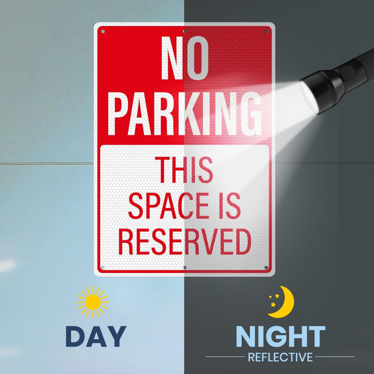 2 Pack No Parking This Space Is Reserved Sign 10 × 14 Inches