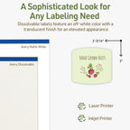 Avery Dissolvable Arched Square Labels, Sure Feed Technology, 2" x 2-3/16", Matte White, Print-to-The-Edge, Laser/Inkjet Printable, 120 Labels Total
