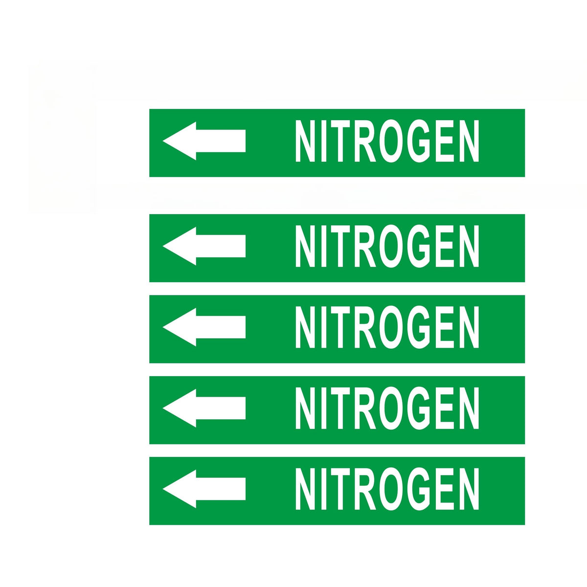 Pipe Flow Markers Label Stickers with Arrows 20 Packs 1-3/5 x 8 Inch Self-Stick Pipe Identification Marking Labels, Nitrogen Left-Pointing Arrow Nitrogen - Left