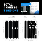 ELOS Reflective Gear 3M Reflective Black Stickers - Helmet Tape, Motorcycle Tape, Hi Viz Stickers for Helmets - Discreet Black Until Light Hits It (Combo Style) Combo Style 4.0