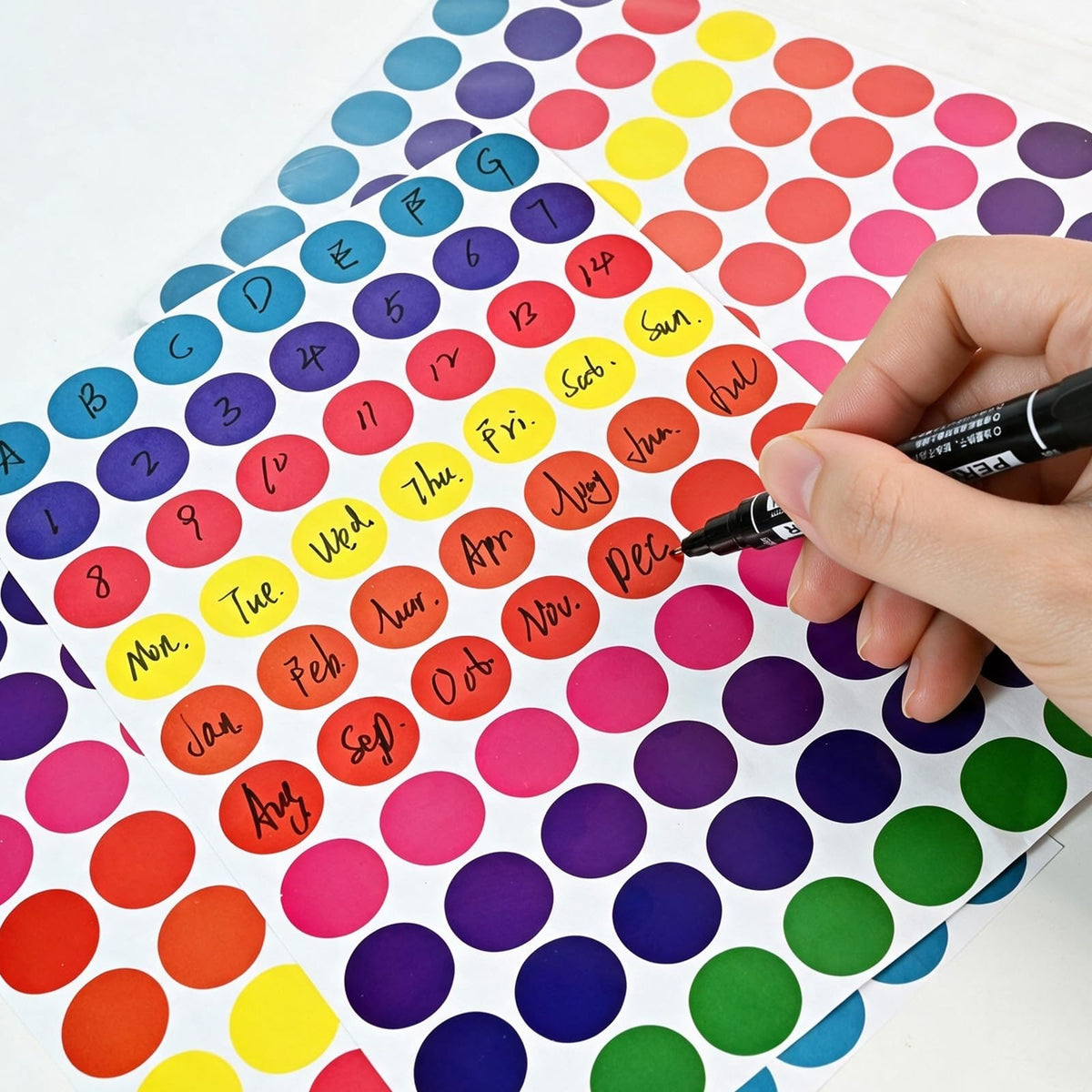 1400 PCS Round Color Coding Labels Stickers Classroom Must Haves