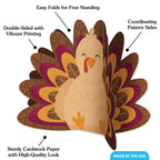 Big Dot of Happiness 3D Thanksgiving Turkey Centerpiece Table Decorations, Freestanding Fall Harvest and Friendsgiving Party Decor, Turkey Centerpieces - 8 Count 11.5 x 7.5 inches