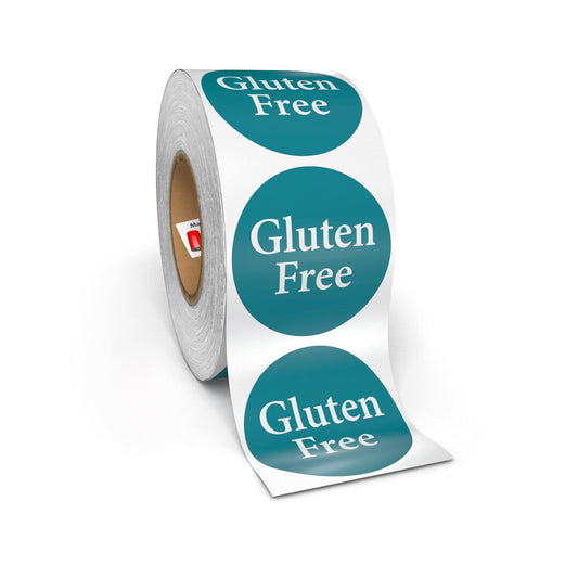 Kenco Allergen Warning Stickers - 1" Circle Label, 1,000 Allergy Warning Labels Per Roll in Universal Allergy Awareness Colorway (1 Pack, Gluten Free) 1 Pack