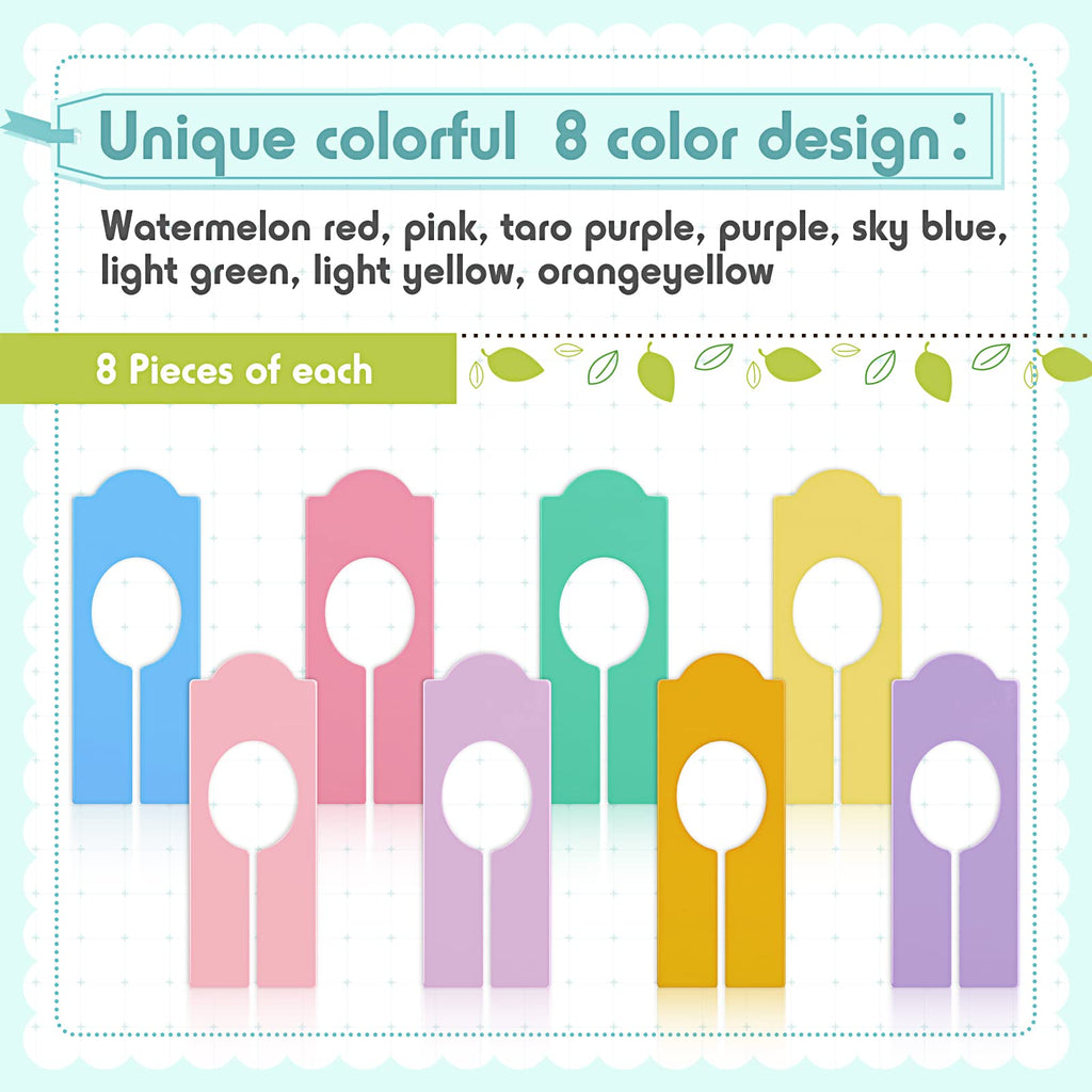 Sintuff 64 Pcs Closet Dividers Hanging Clothes Clothing Rack, Multicolor