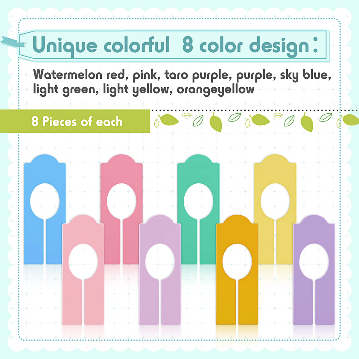Sintuff 64 Pcs Closet Dividers Hanging Clothes Clothing Rack, Multicolor