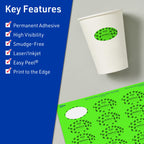 Avery® Printable Oval Labels, Sure Feed® Technology, 1-1/8" x 2-1/4", Neon Green Labels, Print-to-The-Edge, Laser/Inkjet Printable, 420 Total, Great for Soaps and Candles 420 labels