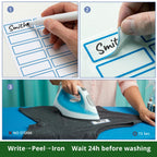 HX AURIZE Write-On Iron-On Labels for Clothing, 116 Pcs (Berry & Sky) Berry & Sky