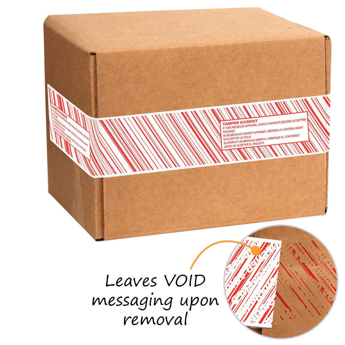 SmartSign 2 inch x 55 Yards “Tamper Evident - If Void Message Appears Check Contents Before Accepting” Bilingual Packing Tape, 0.92 mil PET Material, Red and White, Made in USA If Void Message Appears Check Contents Tape