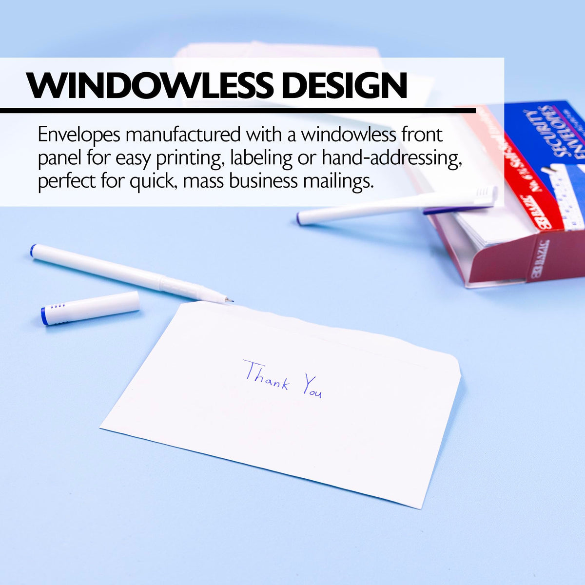 BAZIC Security Self Seal Envelope 3 5/8" x 6 1/2" #6, No Window Tint Pattern Mailing Envelopes, Peel & Seal (80/Pack), 1-Pack