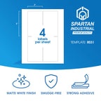 3" X 5" Matte White Printable Labels for Inkjet and Laser Printers 400 Labels