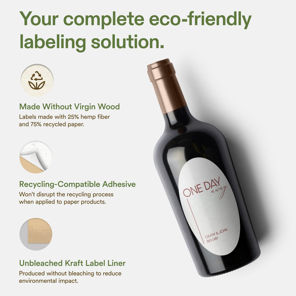 Avery® Printable Oval Hemp Labels, Sure Feed® Technology, 4-1/4" x 2-1/2", Off-White, Laser & Inkjet Compatible, 120 Total, Great for Product Branding, Packaging, and More 120 Labels