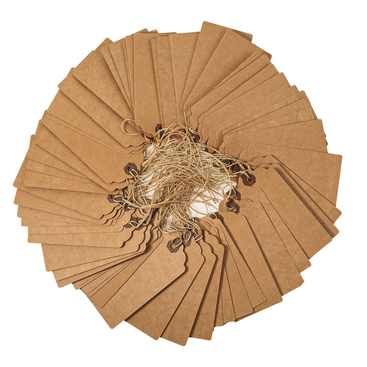 Outus 60 Pcs Blank Large Paper Gift Tags, Brown, 4 3/4" X 2 3/8" 4 3/4" X 2 3/8"