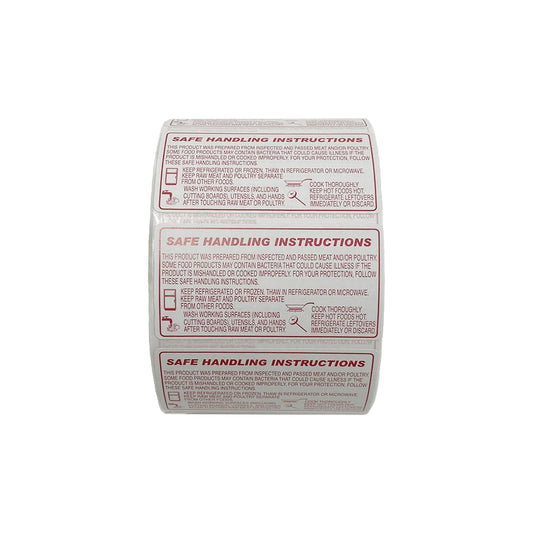 LST800S Food Safe Handling Instructions Label, Meat, Chicken Packaging Instructions,1000 Labels, Size 58 x 30mm, 2.25 x 1.125 inches, 1 Roll