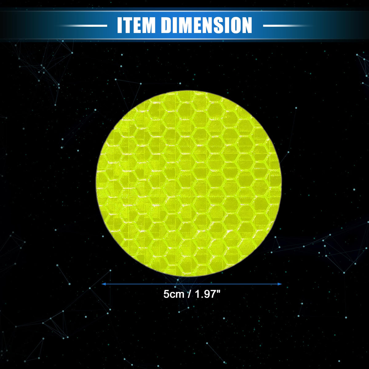 10 Pcs Reflective Stickers, 1.97" OD Round Shape Safety Tape Reflector Universal for Cars Trucks Trailers Waterproof PET Fluorescent Yellow Green