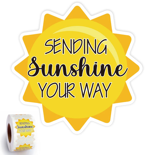 500pcs Sending Sunshine Your Way Small Business Sticker Roll - Summer, Handmade, Gift Packaging