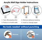 8.5" x 11" Acrylic Sign Holder Wall Mount, Self Adhesive Magnetic Display Frame with Nano Tape and Strong Magnetic Frames for Wall, Door, Glass, Home, Store, Office (Black, 3Pack) Black 3 Pack 8.5" x 11"