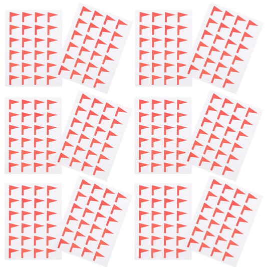 12 Sheets Map Markers Sticker Adhesive Labels Marking Label Sticker Flag Shaped Label for Plan Students Reward Stickers