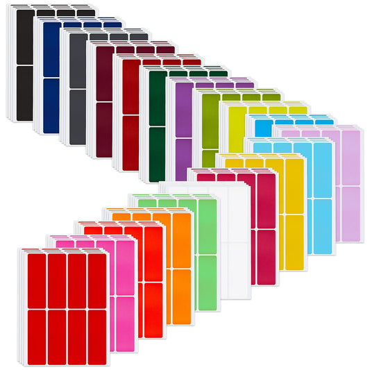 640 Pieces Rectangular Color Coding Label Stickers 3 x 1 inch Color-Code Labels Adhesive Colored Rectangle Label Self-Adhesive Stickers for Office School Supplies (Multicolor) Multicolor