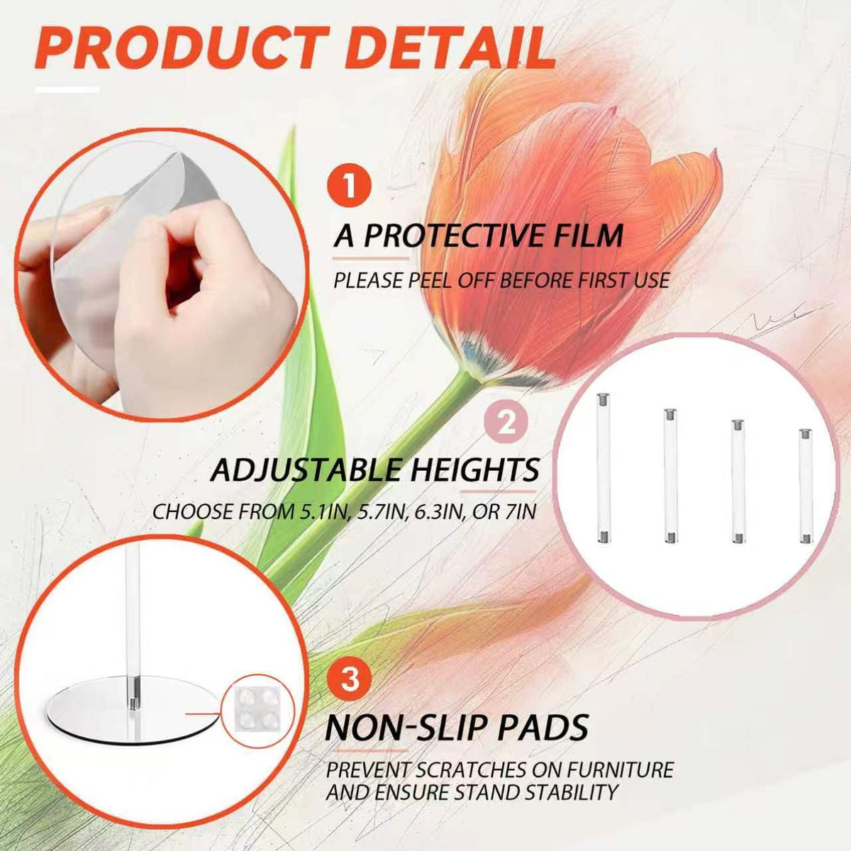 4 Pack Small Round Acrylic Display Risers Stands, Pedestal Stand 4