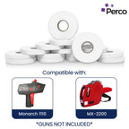 Perco White Pricing Labels - 17,000 Blank Pricing Labels for Motex MX-2200 and Monarch 1110 Price Gun with Ink Roll Included - 16 Rolls Value Pack, 1 Sleeve - Made in USA