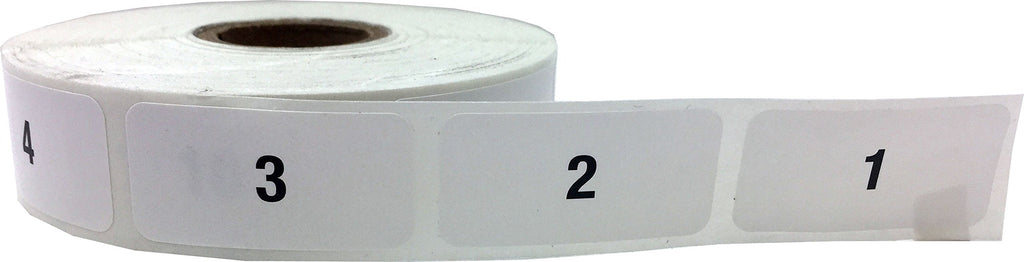 Consecutive Number Labels Bulk Pack Numbers 1 Through 10,000 White/Black .75 x 1.5 Rectangle Small Number Stickers for Inventory