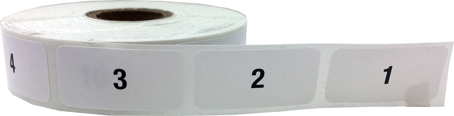 Consecutive Number Labels Bulk Pack Numbers 1 Through 10,000 White/Black .75 x 1.5 Rectangle Small Number Stickers for Inventory