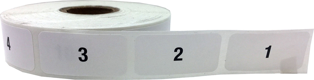 Consecutive Number Labels Bulk Pack Numbers 1 Through 10,000 White/Black .75 x 1.5 Rectangle Small Number Stickers for Inventory