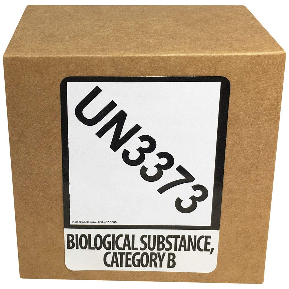 Small UN3373 Labels for Biological Substance Category B 2 x 2.75 Inch 500 Total Labels