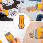 DEKEones Razor Blade Scraper with 20 extra blades, plastic retractable glass scraper for windows, windshields, and vinyl glue removal.