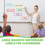 12 Pcs Magnetic Dry Erase Labels, White Background+Border, Style 2