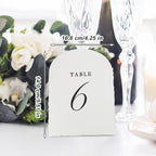 Batiyeer 21 Pcs Deckled Wedding Table Numbers 1-20 with Head Table, Black White