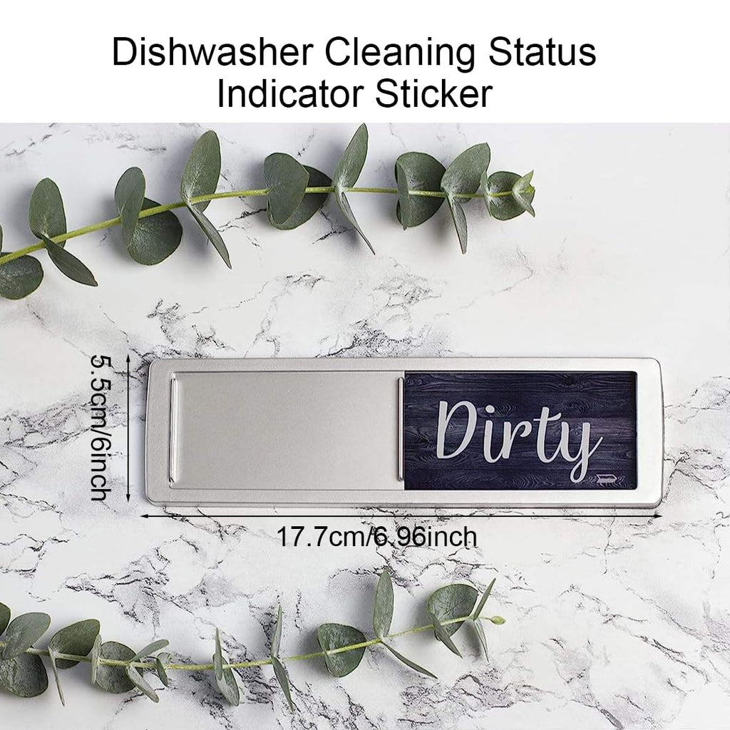 Dishwasher Magnet Clean Dirty Sign, Easy to Read & Slide, Strong Magnetism (Silver)