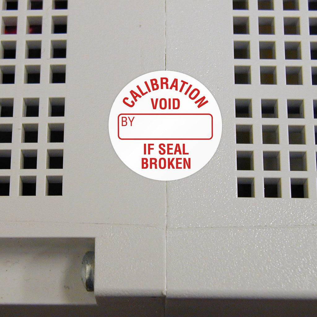 SmartSign Calibration Void If Seal Broken Tamper Resistant Vinyl Labels in Dispenser Box | Pack of 250, 0.75" x 0.75", Adhesive Vinyl Stickers 0.75" X 0.75" - Pack of 250