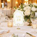 Gold Table Numbers 1-20 with Place Card Holders, Table Number Holders