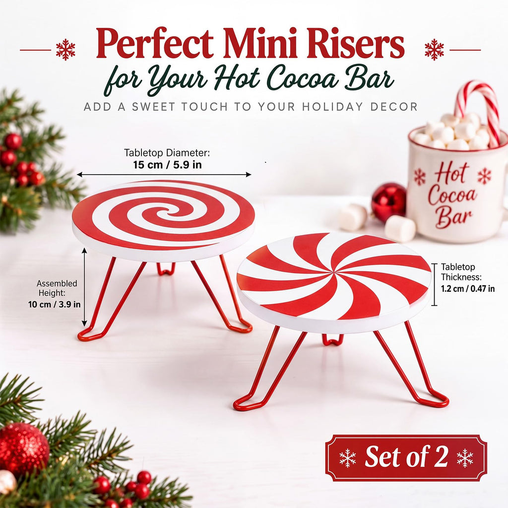 FillTouch 2 Pcs Christmas Hot Chocolate Bar Stand for Drink Station Decor