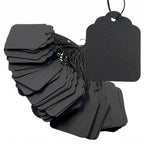 Piutouyar 200 Pcs Price Tags with Elastic String, Black, 45x35 mm 45x35 mm/1.77x1.38 inch