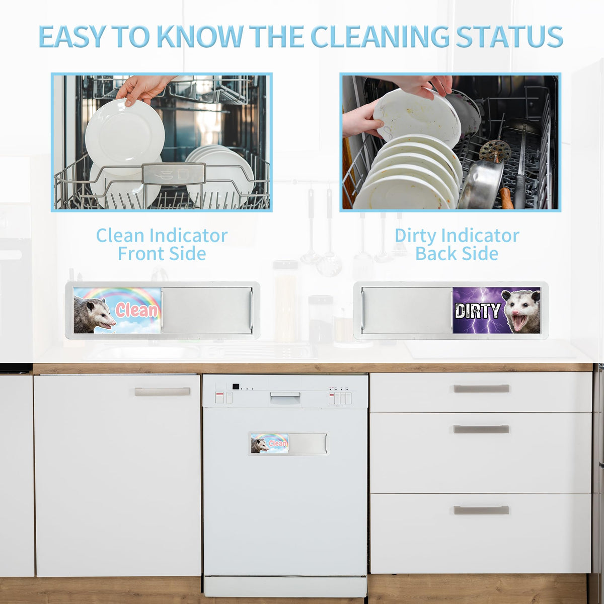 Dishwasher Magnet Clean Dirty Sign Possum