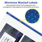 Avery Matte White Removable Rectangle Labels, Sure Feed Technology, Print-to-The-Edge, 9.75" x 1.25", 125 Removable Labels, Laser/Inkjet Printable 125 labels