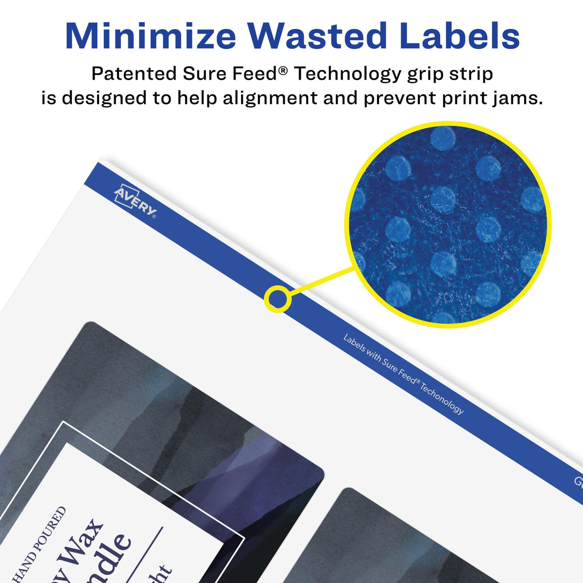Avery Matte White Removable Rectangle Labels, Sure Feed Technology, Print-to-The-Edge, 9.75" x 1.25", 125 Removable Labels, Laser/Inkjet Printable 125 labels