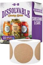 Canning Kit - 1.5" - 2" - Jar Stickers - Dissolvable Canning Labels Round