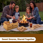 S‘mores Station with Tray Handle-farmhouse Smores Kit, Natural natural color