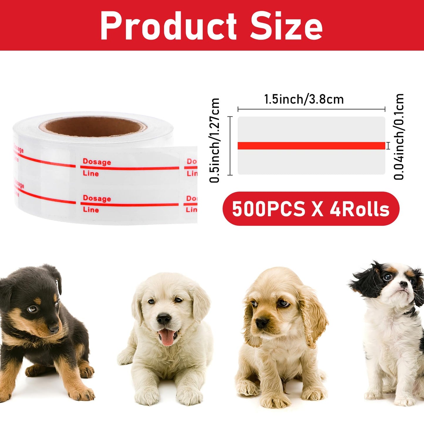 2000 Clear Syringe Labels - Dosage Marking Stickers for Medication & Veterinary Use White