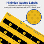 Avery® Printable Rectangle Labels, Sure Feed® Technology, 1-1/4" x 2-3/8", Bright Yellow Labels, Print-to-The-Edge, Laser/Inkjet Printable, 360 Total, Great for Mailing 360 labels