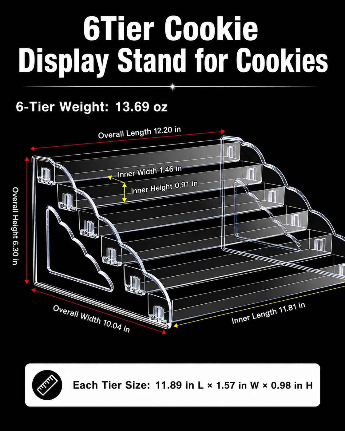 Acrylic Cookie Display Stand, 6 Tier Tiered Display Holder for Vendors 1