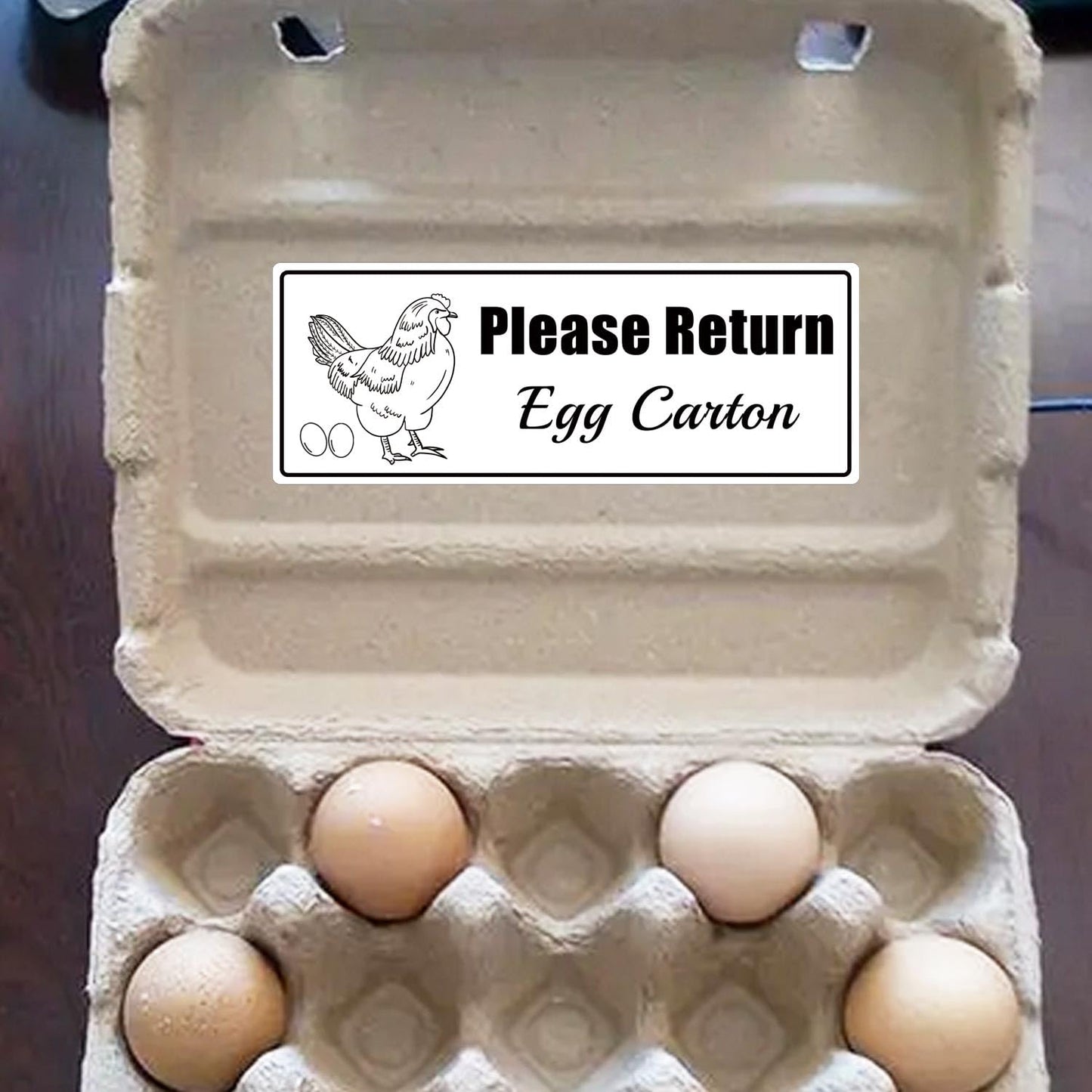 Please Return Egg Carton Tag Tags 1 x 2.625 Inch - Farm Fresh Chicken Eggs Carton Labels Egg Stickers Self Adhesive Egg Packaging Stickers Chicken Egg Cartons Sticker 500 Pcs White