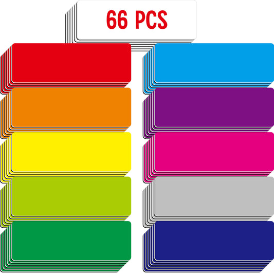 66 PCS Magnetic Name Tag Labels, 11 Colors Dry Erase Reusable Name Stickers for Whiteboards Locker Fridge School Office Home (Each Measures 1" x 3") 11 Colors-66pcs 1" x 3"