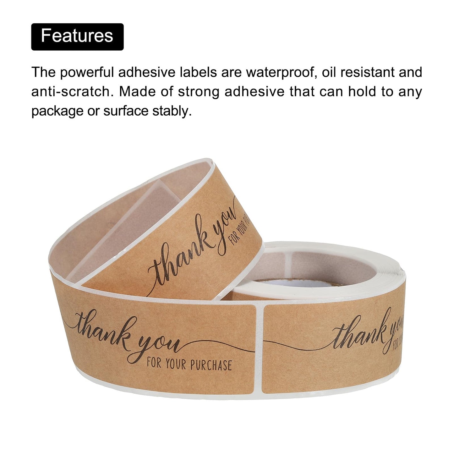 MECCANIXITY 1 Roll Thank You for Your Purchase Stickers 1x3 Inch Adhesive Rectangle Gift Seal Labels for DIY, Business, 120 Count/Roll